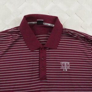 Under Armour Texas A&M Aggies Polo Shirt Mens 2XL Striped